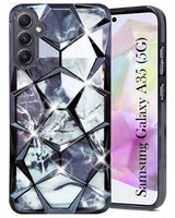 For Samsung Galaxy A35 5G Back Cover Case ( Dual Design Glitter Sparkle and Detachable Diamond Print Case | Soft and Flexible)