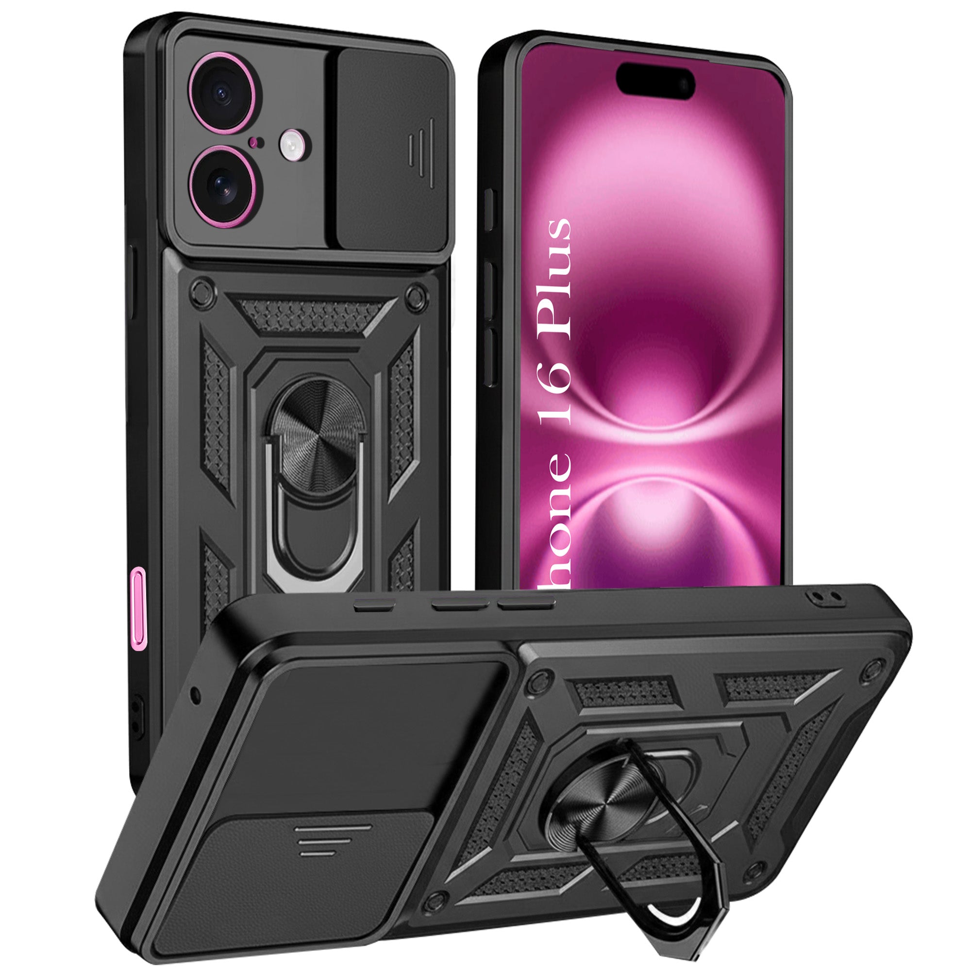 For Apple iPhone 16 Plus Back Cover Case (Hybrid Dual Armor Polycarbonate)