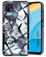 For Oppo A35 Back Cover Case (Dual Design Glitter Sparkle and Detachable Diamond Print Case | Soft and Flexible)