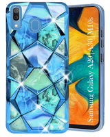 For Samsung Galaxy A20 | Galaxy A30 | Galaxy M10s Back Cover Case ( Dual Design Glitter Sparkle and Detachable Diamond Print Case | Soft and Flexible)