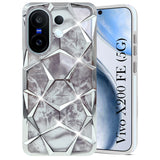 For Vivo X200 FE Back Cover Case 3D Silicone Compatible (Dual Design Glitter Sparkle and Detachable Diamond Print Case | Soft and Flexible)