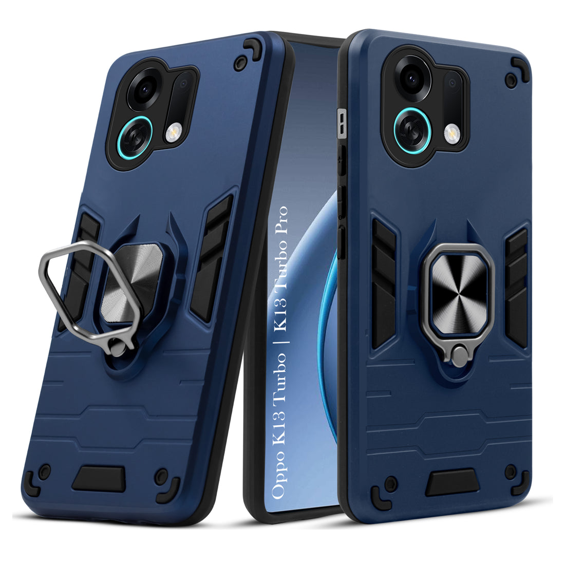 For Oppo K13 Turbo | Oppo K13 Turbo Pro Back Cover Case Hybrid Armor (Shockproof Dual Layer Polycarbonate |Ring Holder Kickstand)