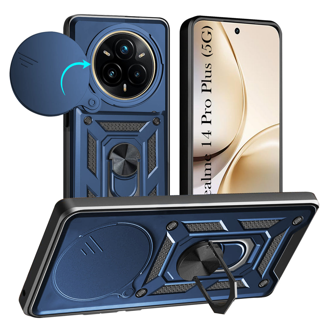 For Realme 14 Pro Plus 5G Back Cover Case (Hybrid Dual Armor Polycarbonate)