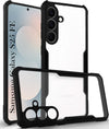 For Samsung Galaxy S25 FE Back Cover Case Hybrid (Shockproof with Polycarbonate Clear Panel | Professional Black)