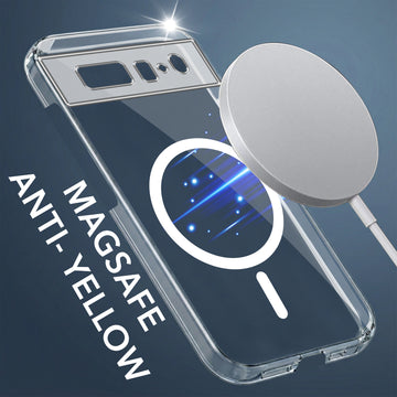 For Google Pixel 6 Pro Back Cover Shockproof Crystal-Clear (MagSafe Wireless Support | Drop & Camera Protection | Hard Polycarbonate)