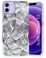 For Apple iPhone 12 Back Cover Case (Dual Design Glitter Sparkle and Detachable Diamond Print Case | Soft and Flexible)