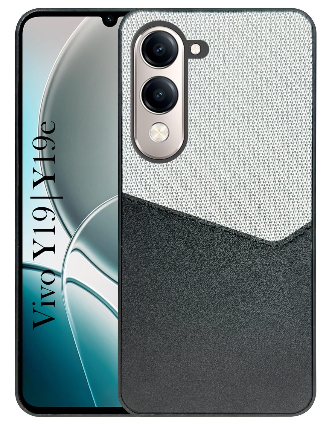 For Vivo Y19 | Vivo Y19e | Vivo T4 Lite Back Cover Case (Dual PU Leather Stitch | Professional Minimalist | Soft and Flexible)