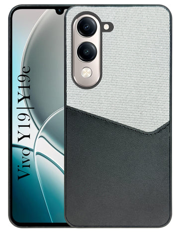 For Vivo Y19 | Vivo Y19e | Vivo T4 Lite Back Cover Case (Dual PU Leather Stitch | Professional Minimalist | Soft and Flexible)