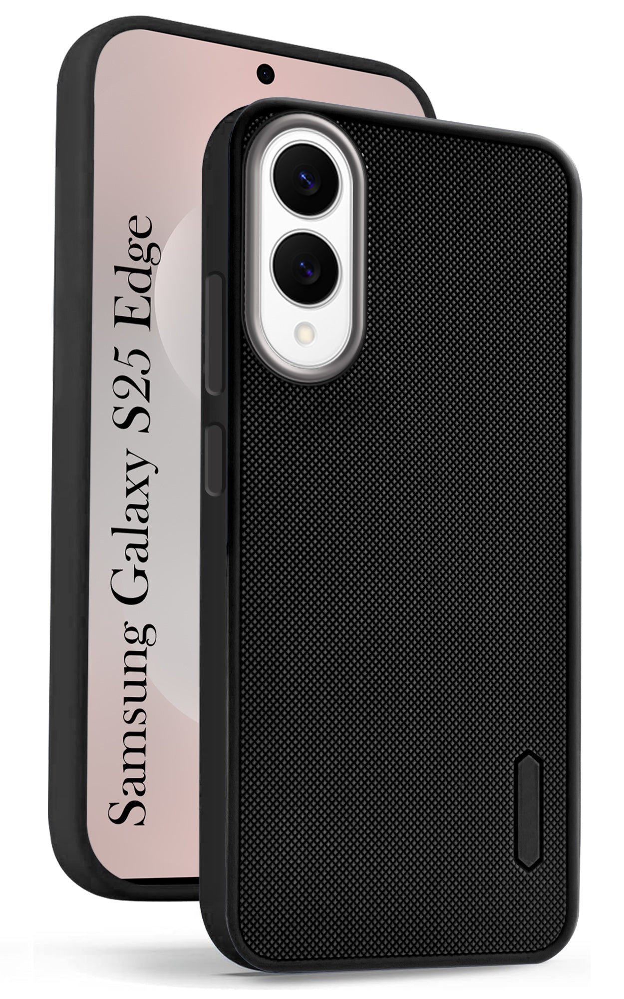 For Samsung Galaxy S25 Edge Back Cover Case (Textured Grip Design | Micro-Fiber Cloth Inside | Slim and Light Weight | Soft Touch and Feel | Black)