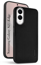 For Samsung Galaxy S25 Edge Back Cover Case (Textured Grip Design | Micro-Fiber Cloth Inside | Slim and Light Weight | Soft Touch and Feel | Black)
