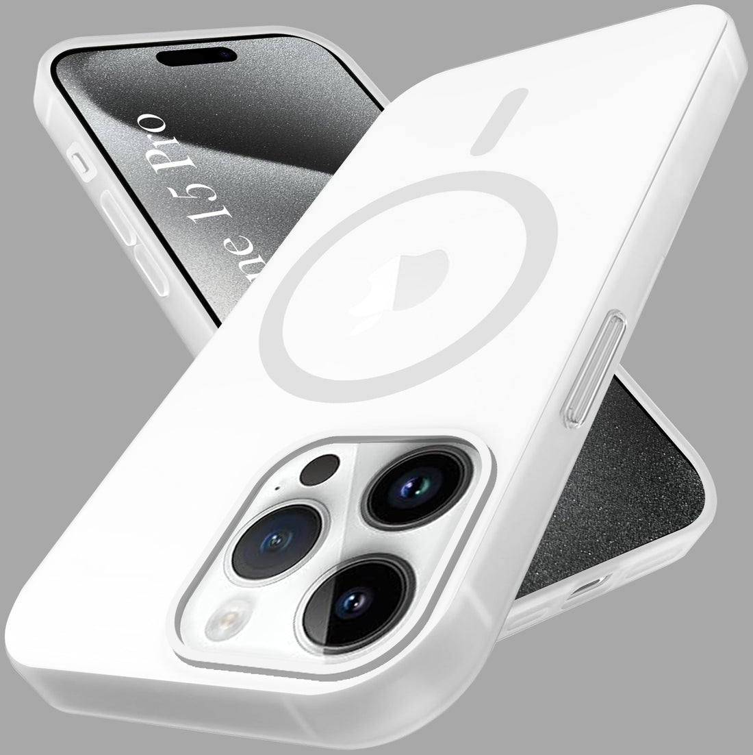 For Apple iPhone 15 Pro Back Cover Case (Frosted Matte Feel | MagSafe Compatible Wireless Charging | Polycarbonate Material)