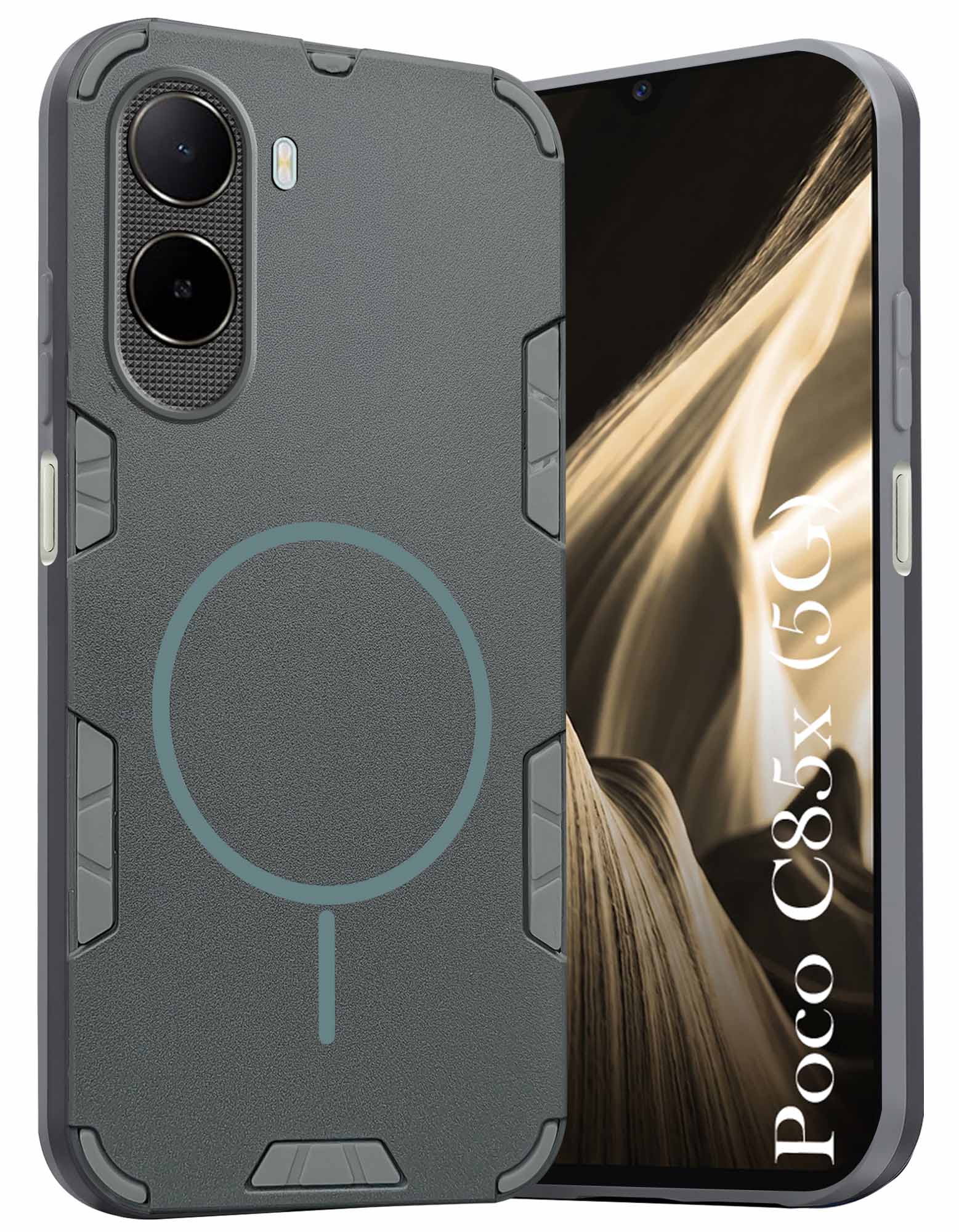 For Poco C85x 5G Back Cover Case (Slim Hybrid Armor | Shockproof Camera Protection | Rugged Dual Layer)