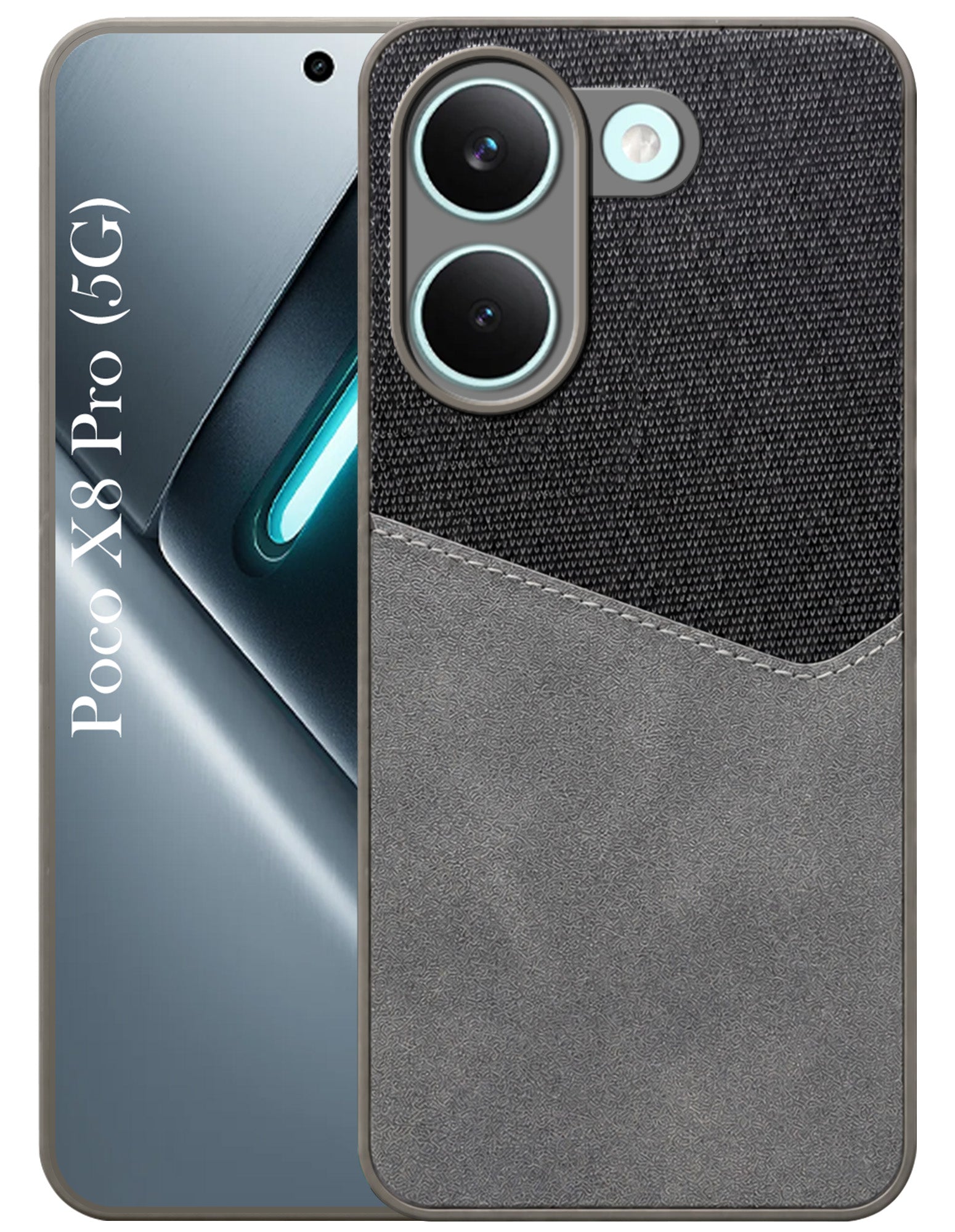 For Poco X8 Pro Back Cover Case (Dual PU Leather Stitch | Professional Minimalist | Soft and Flexible)