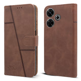 For Xiaomi Mi Redmi 13 4G | 5G Flip Cover Case (Stitched Leather with Magnetic Closure)