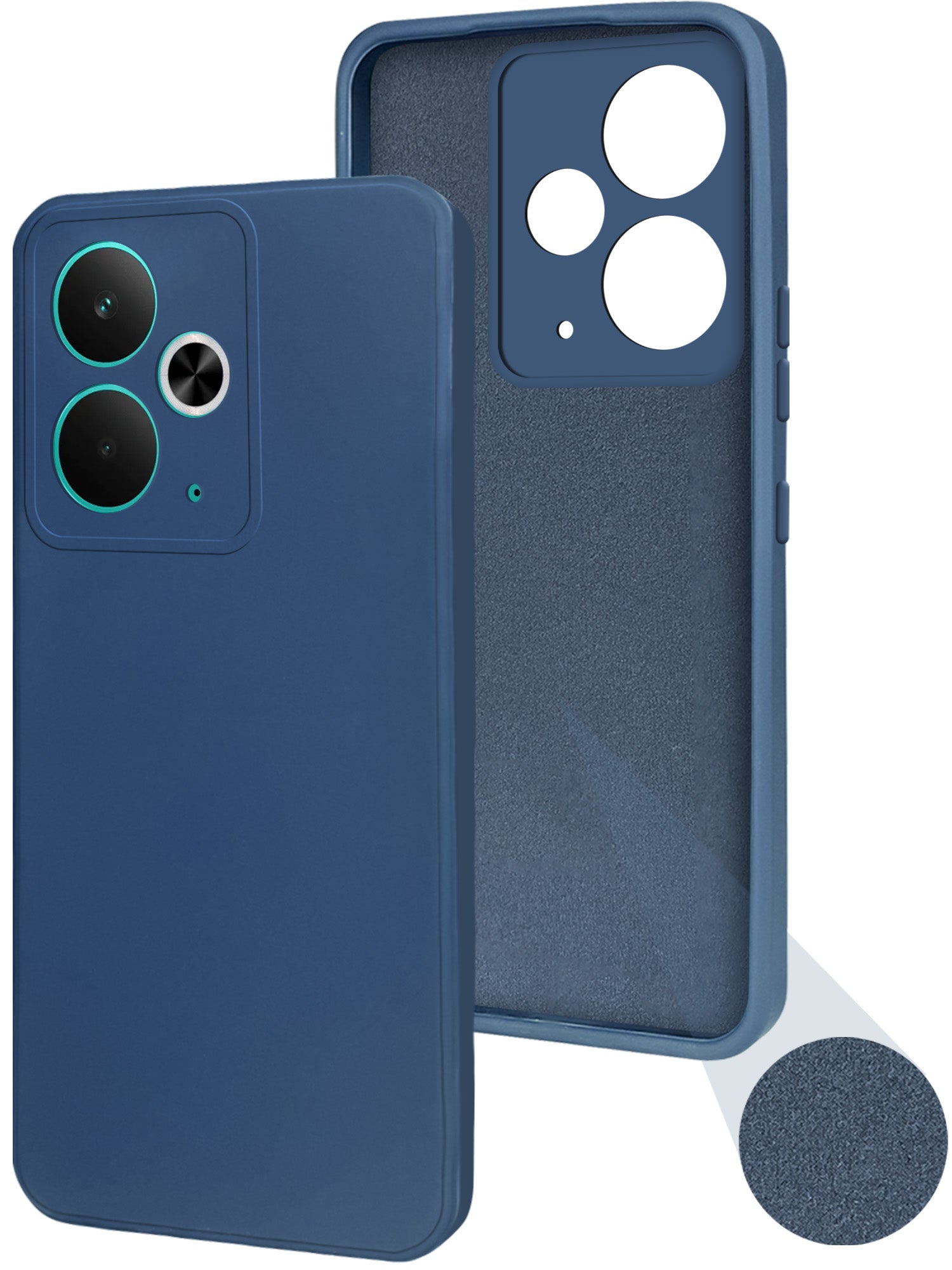 For Realme 14T Back Cover Case (Matte Finish Silicone with Inside Fiber cloth)