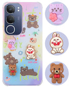For Vivo Y29 Back Cover Case (3D Cute Cartoons | Hard Back Side Soft | Matte Premium Finish | HD Printing)