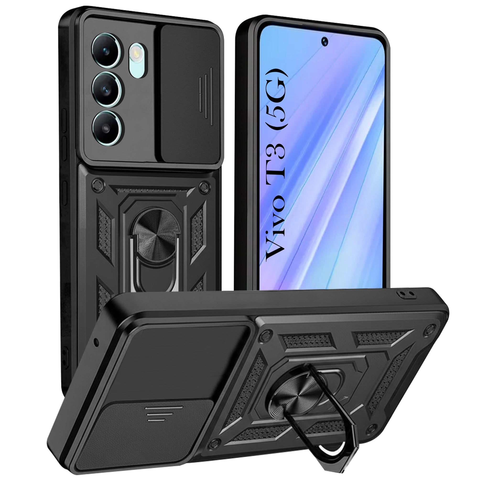 For Vivo T3 5G Back Cover Case (Hybrid Dual Armor Polycarbonate)