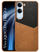 For Vivo iQOO Z10 Lite Back Cover Case (Dual PU Leather Stitch | Professional Minimalist | Soft and Flexible)