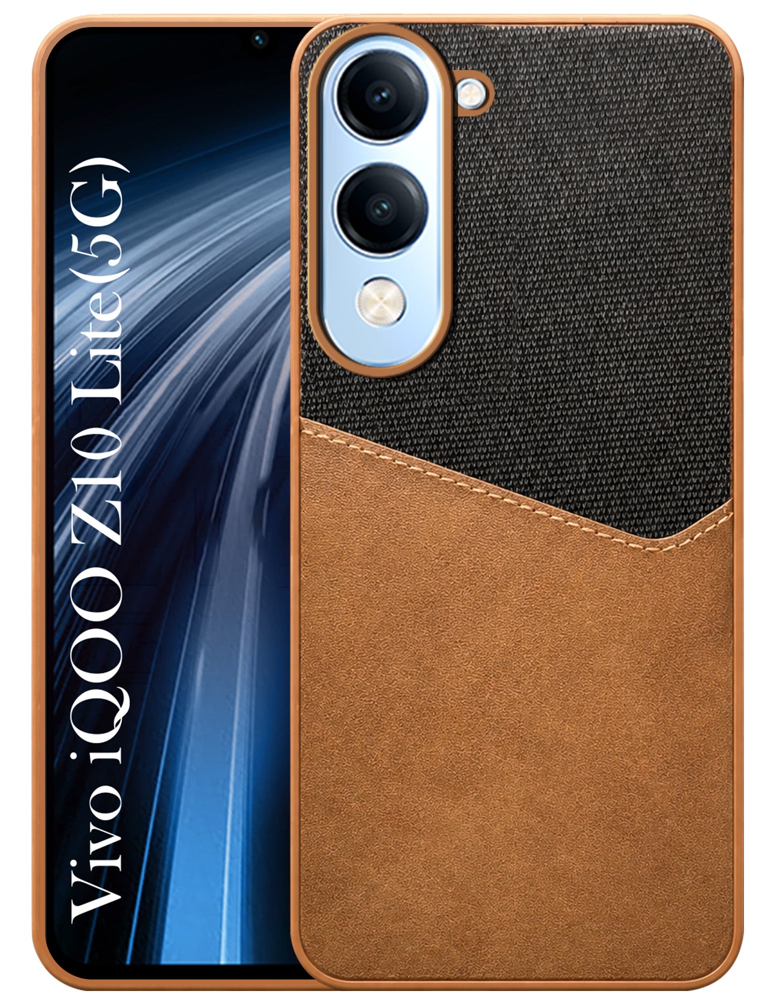 For Vivo iQOO Z10 Lite Back Cover Case (Dual PU Leather Stitch | Professional Minimalist | Soft and Flexible)