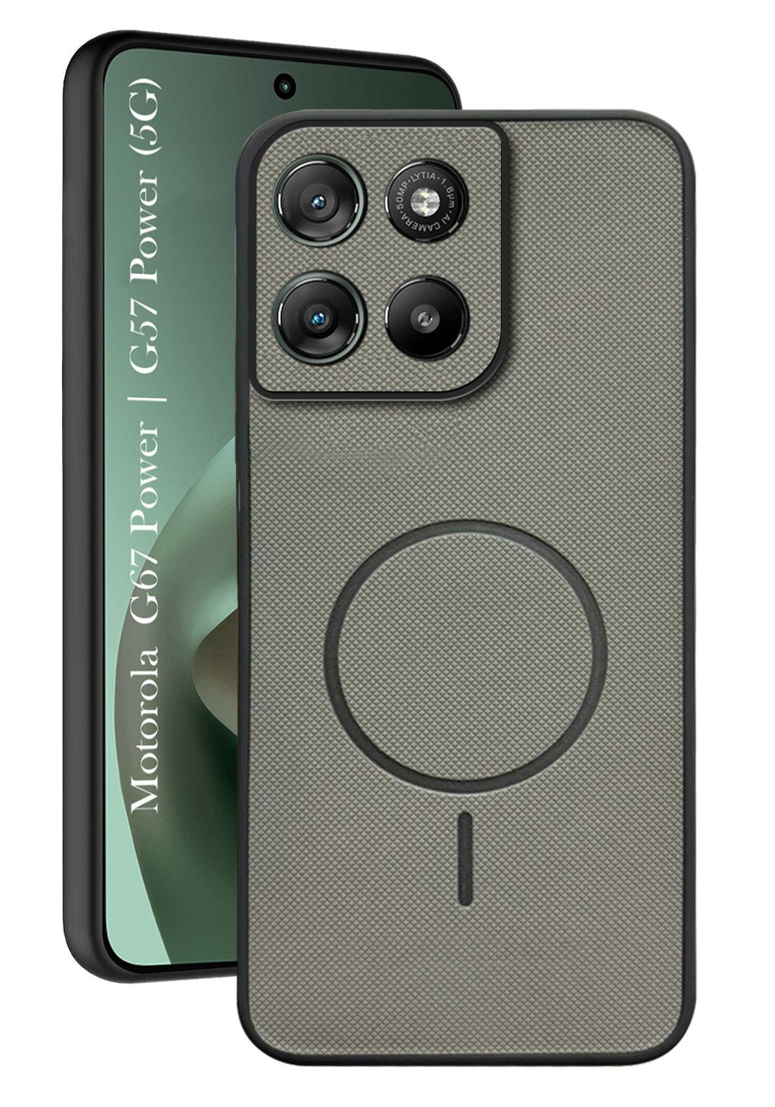 For Motorola Moto G67 Power | G57 Power Back Cover Case PU Leather (Texture Grip Design | Professional Minimalist | Camera Protection | Soft and Flexible)