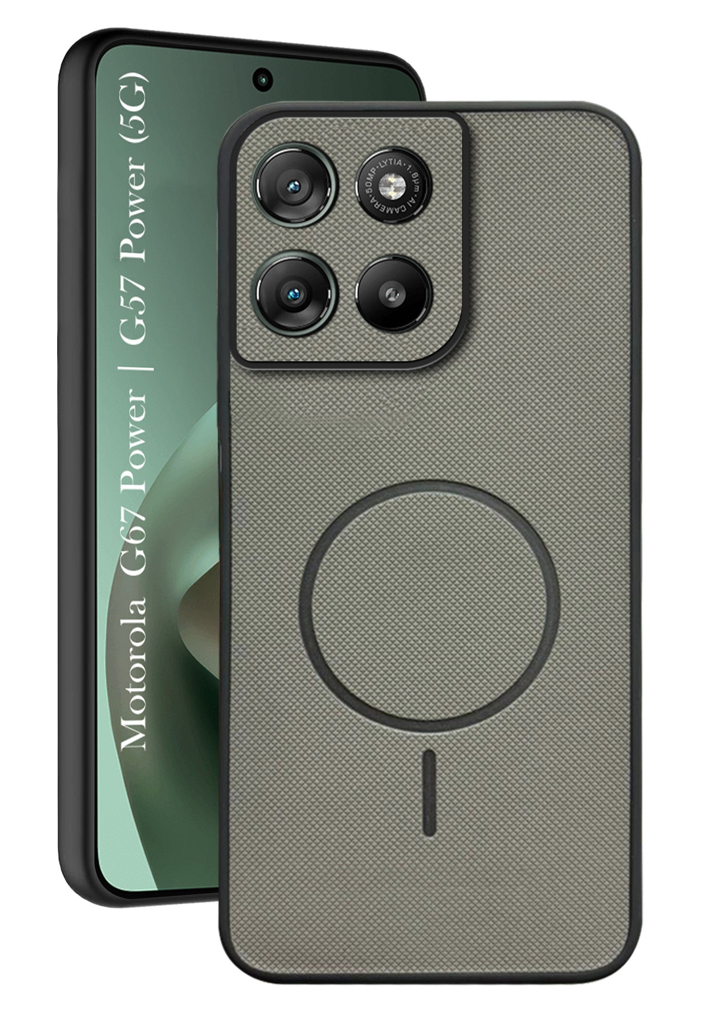 For Motorola Moto G67 Power | G57 Power Back Cover Case PU Leather (Texture Grip Design | Professional Minimalist | Camera Protection | Soft and Flexible)
