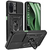 For Poco C85 5G Back Cover Case Hybrid Armor (Sliding Shutter Camera Protection | Polycarbonate |Ring Holder Kickstand)