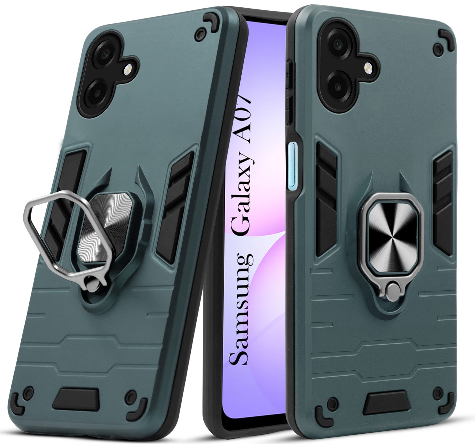 For Samsung Galaxy A07 5G  Back Cover Case (Shockproof Dual Layer Polycarbonate |Ring Holder Kickstand)