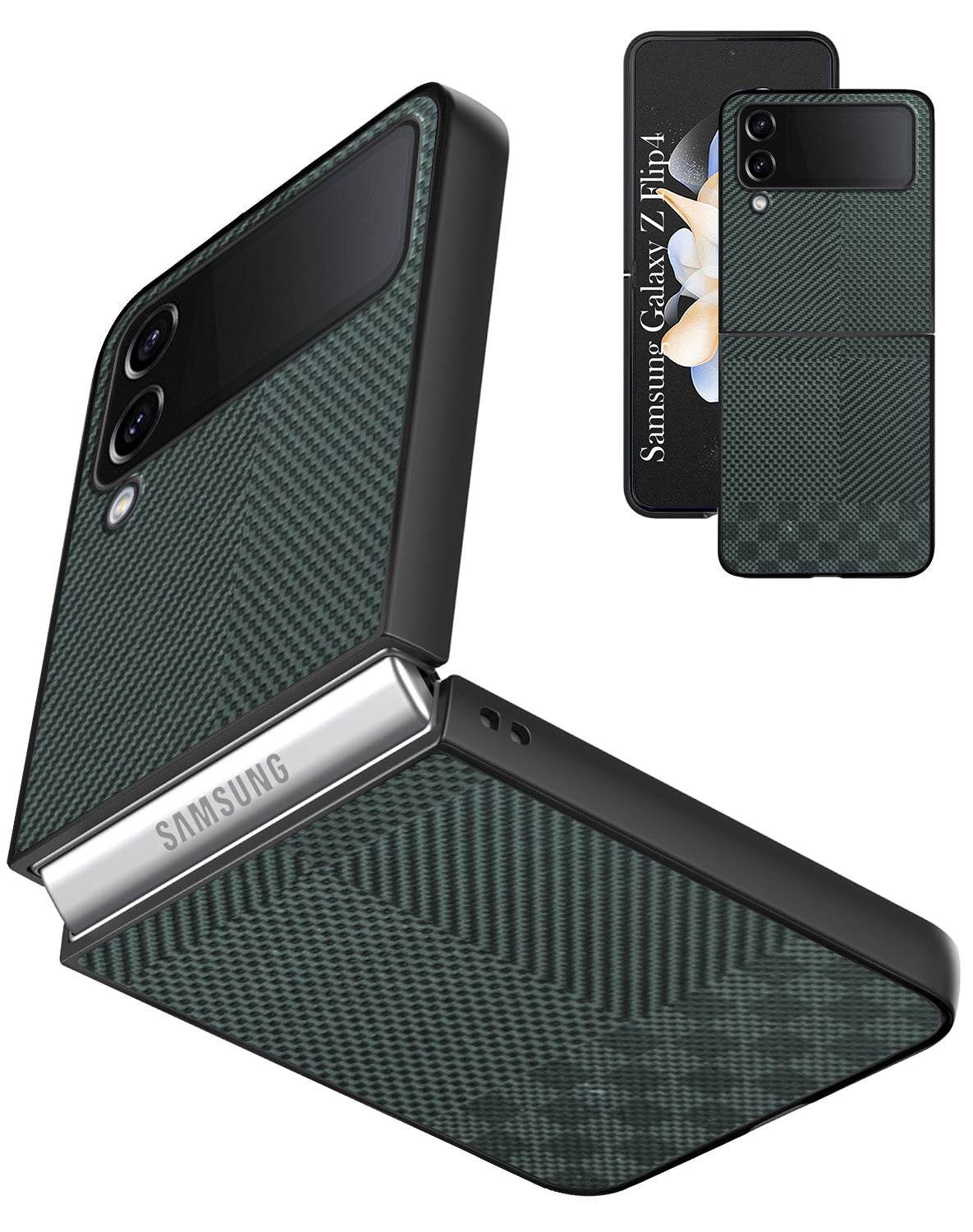 For Samsung Galaxy Z Flip 4 5G Back Flip Case Cover (Craft Printed Design | Hybrid Texture | Inside Microfiber Cloth)
