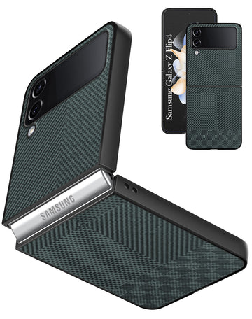 For Samsung Galaxy Z Flip 4 5G Back Flip Case Cover (Craft Printed Design | Hybrid Texture | Inside Microfiber Cloth)