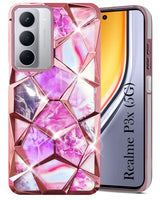 For Realme P3x Back Cover Case (Dual Design Glitter Sparkle and Detachable Diamond Print Case | Soft and Flexible)