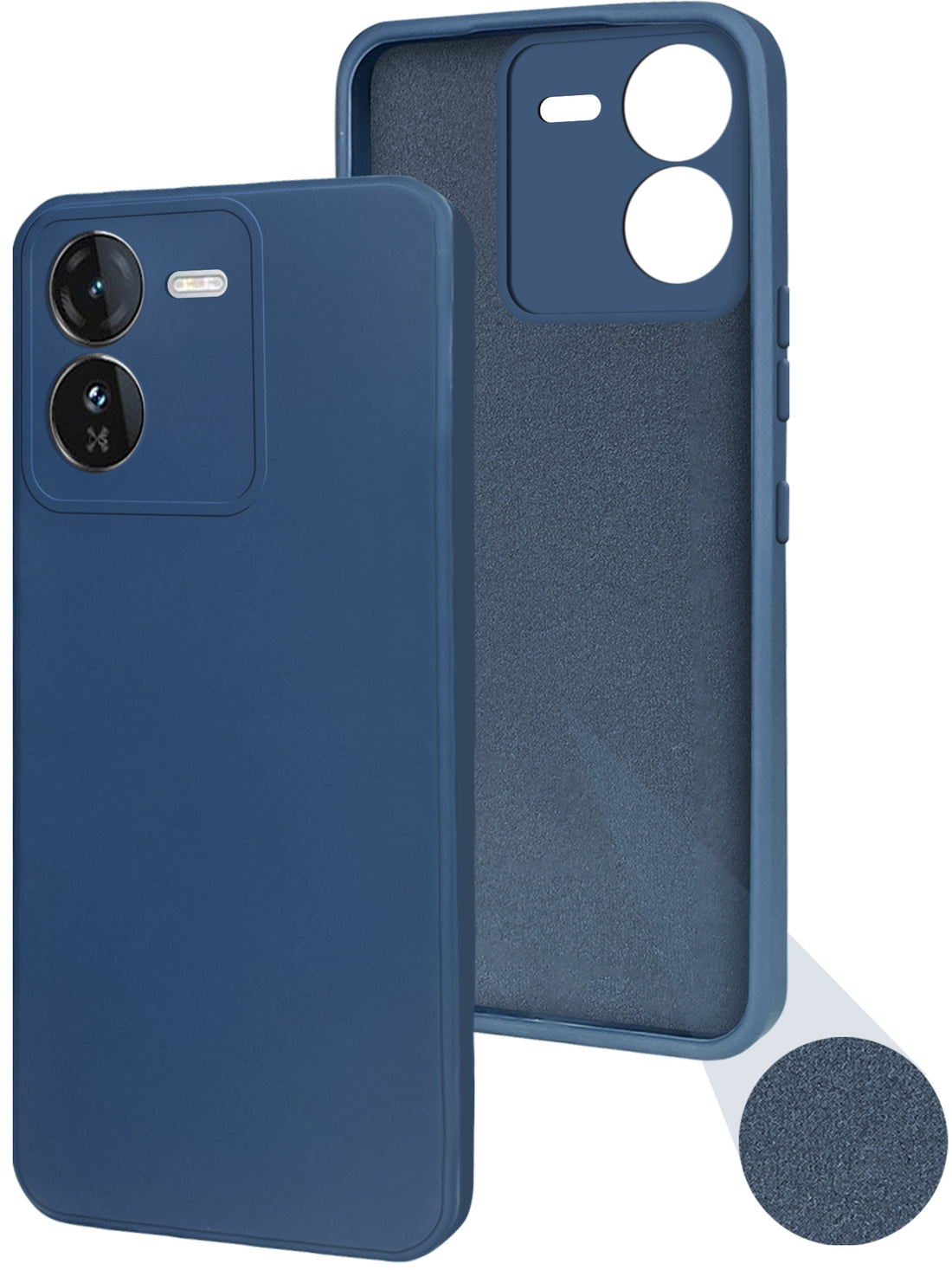 For Vivo IQOO Z9 5G Back Cover Case ( Matte Finish Silicone with Inside Fiber cloth)