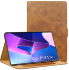For Lenovo Tab P12 Pro 12.6 InchTB-Q706Z/Q706F Flip Cover Folio Cover (PU Leather | Multi-Angle Smart Stand | Card Storage Slots | Silicone Back Pouch)