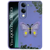For Vivo iQOO Z10 Lite Back Cover Case (Soft Butterfly Embroidery | Women Teen Girls | Camera Protection| Matte Silicone)