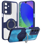 For Samsung Galaxy M16 5G | Samsung Galaxy F16 5G Back Cover Case with stand (Built-in Ring Holder Kickstand | Lifetime Anti Yellow | Camera Protection)