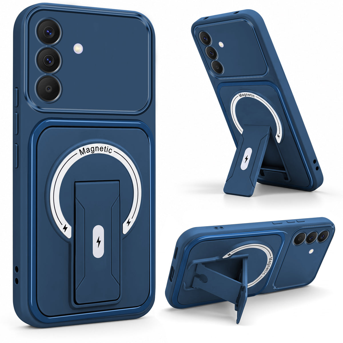 For Samsung Galaxy A57 5G Back Case Cover Metallic (Hybrid Armor Kickstand | MagSafe Compatible | Camera Protection Shockproof)