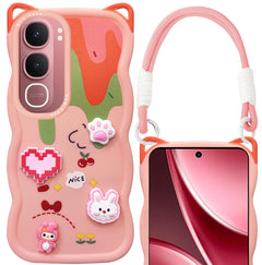 For Vivo Y31 5G Back Case Cover Strap (3D embossed Figures | Strap Holder | 360* Soft Cushion with Camera Bump)