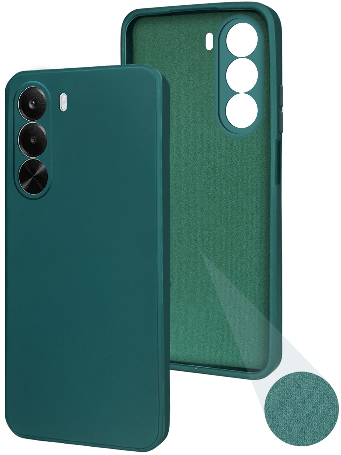 For Realme P4x Back Cover Case (Matte Finish Silicone with Inside Fiber cloth)