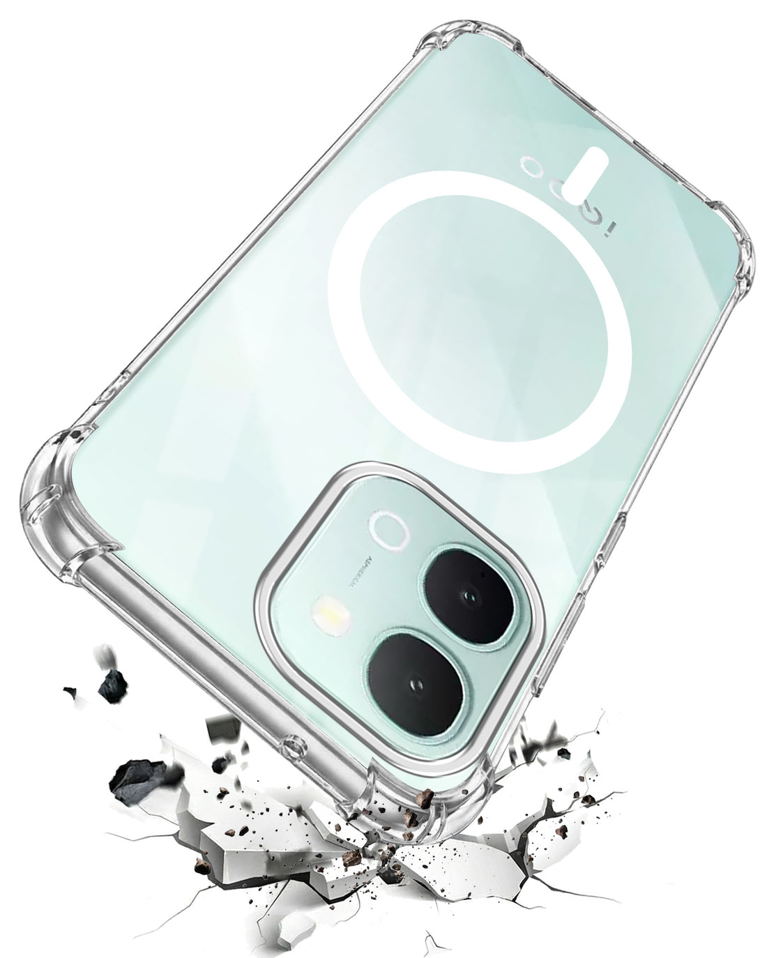 For Vivo iQOO Z11x 5G Back Cover Shockproof Crystal-Clear (Magsafe Wireless Support | Drop & Camera Protection | Hard Polycarbonate)