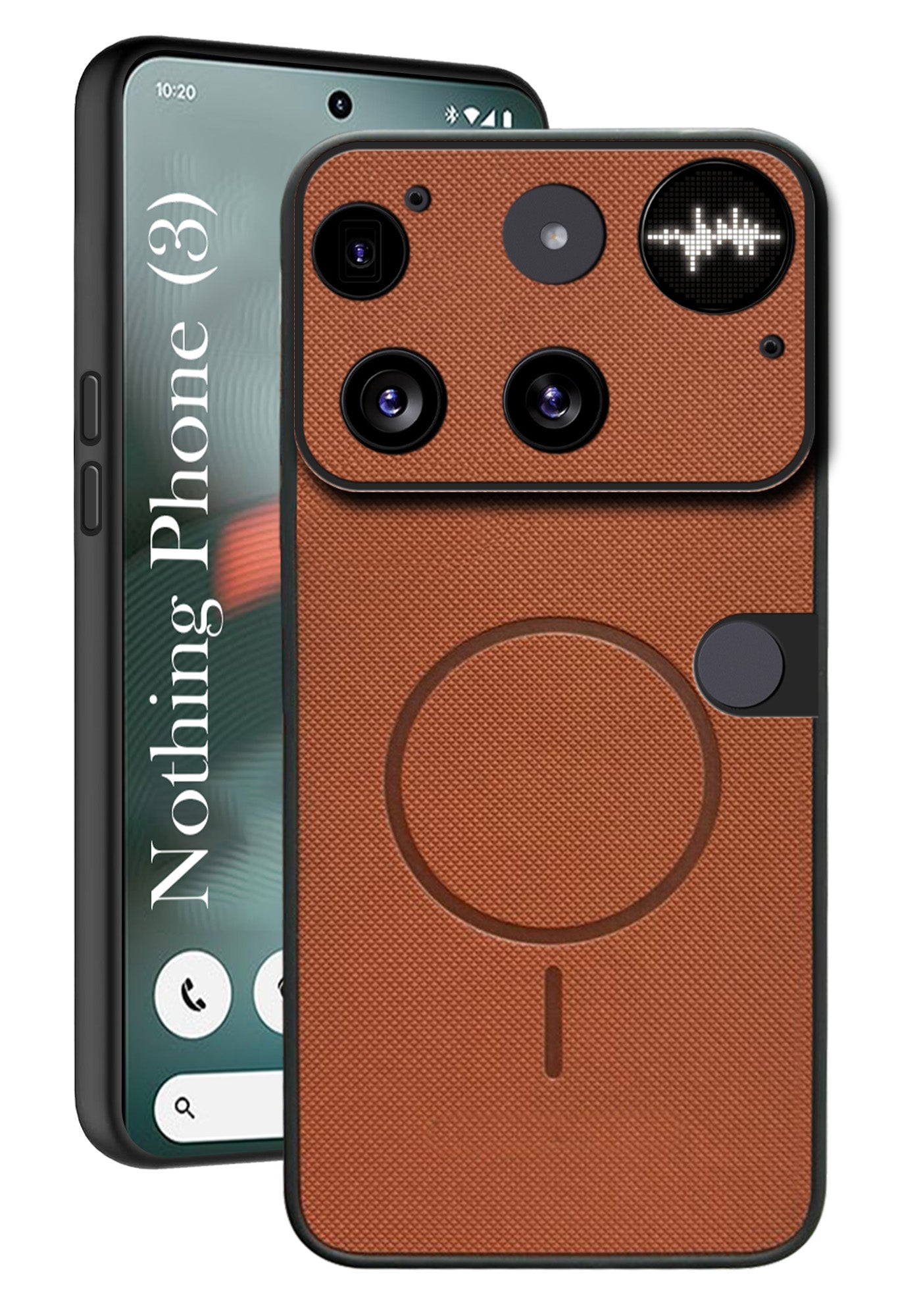 For Nothing Phone 3 Back Cover Case PU Leather (Texture Grip Design | Professional Minimalist | Camera Protection | Soft and Flexible)
