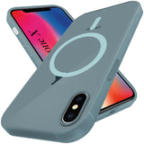 For Apple iPhone X Back Cover Case (Frosted Matte Feel | MagSafe Compatible Wireless Charging | Polycarbonate Material)