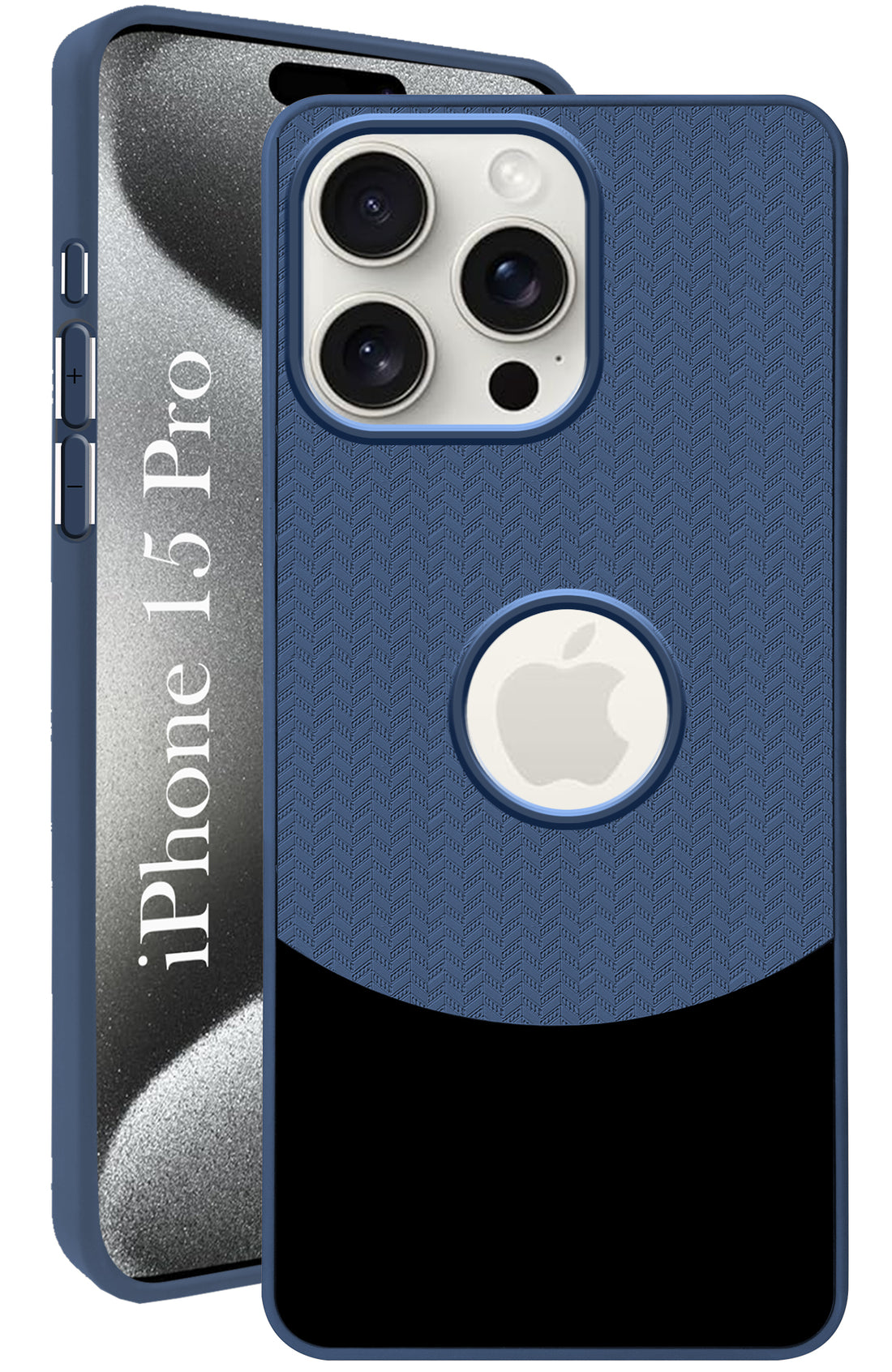 For Apple iPhone 15 Pro Back Cover Case (Elegant PU Leather Finish | Premium Minimalist Professional | Camera Protection Bump)