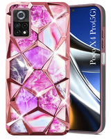 For Poco C71 Back Cover Case (Dual Design Glitter Sparkle and Detachable Diamond Print Case | Soft and Flexible)