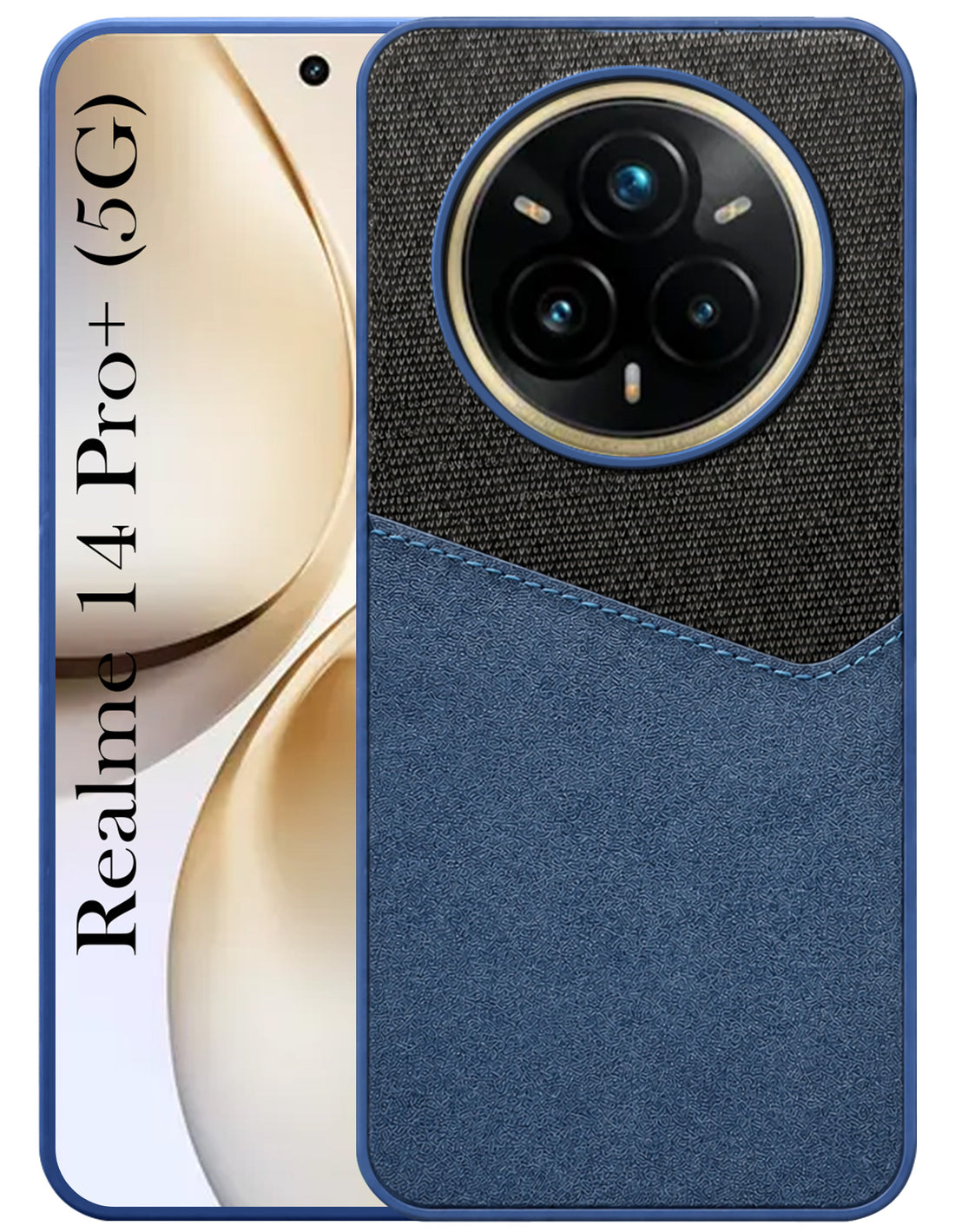 For Realme 14 Pro Plus Back Cover Case (Dual PU Leather Stitch | Professional Minimalist | Soft and Flexible)