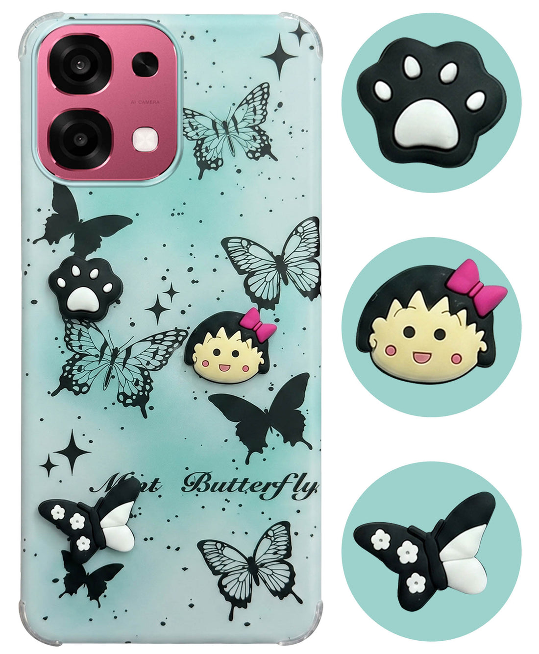 For Oppo F31 5G | Oppo F33 5G Back Cover Case (3D Cute Cartoons | Hard Back Side Soft | Matte Premium Finish | HD Printing)
