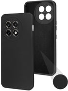 For OnePlus 13R Back Cover Case (Matte Finish Silicone with Inside Fiber cloth)