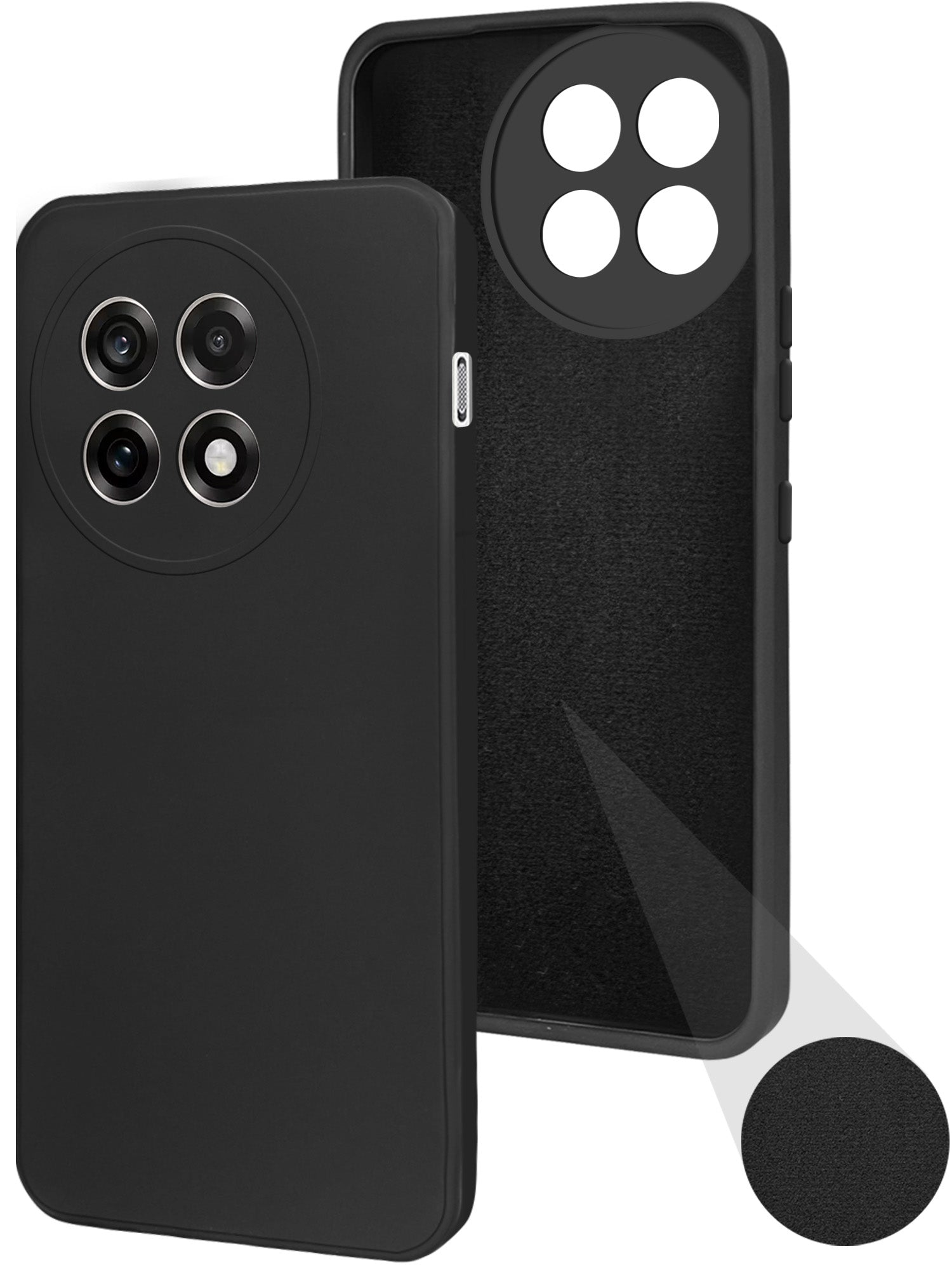 For OnePlus 13R Back Cover Case (Matte Finish Silicone with Inside Fiber cloth)