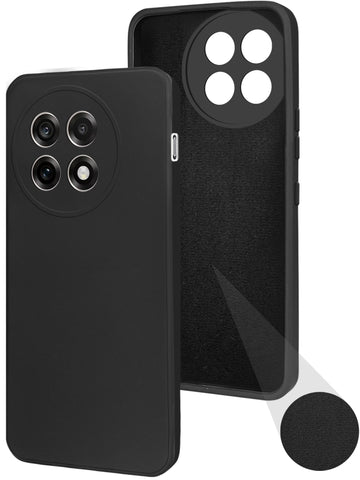 For OnePlus 13R Back Cover Case (Matte Finish Silicone with Inside Fiber cloth)
