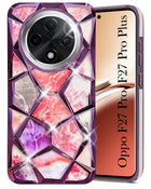 For Oppo F27 Pro | Oppo F27 Pro Plus Back Cover Case ( Dual Design Glitter Sparkle and Detachable Diamond Print Case | Soft and Flexible)