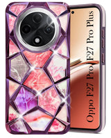 For Oppo F27 Pro | Oppo F27 Pro Plus Back Cover Case ( Dual Design Glitter Sparkle and Detachable Diamond Print Case | Soft and Flexible)
