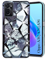 For Oppo A76 | A36 | A96 Back Cover Case (Dual Design Glitter Sparkle and Detachable Diamond Print Case | Soft and Flexible)